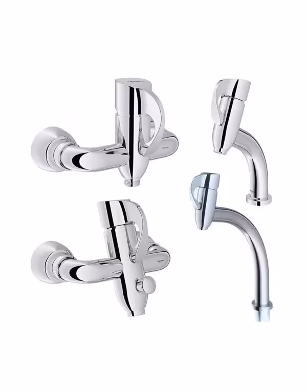 ست چهار تکه شیرآلات شودر مدل دانته کروم