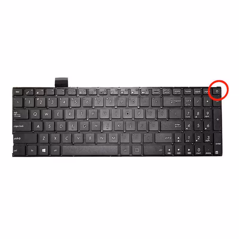 کیبورد لپ تاپ Asus X542 اینتر کوچک به همراه کلید پاور - مشکی