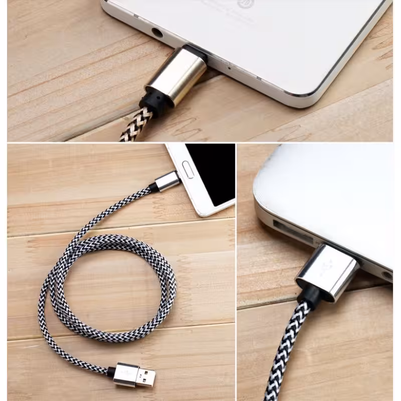 کابل پاور بانک Micro-USB با روکش کنفی