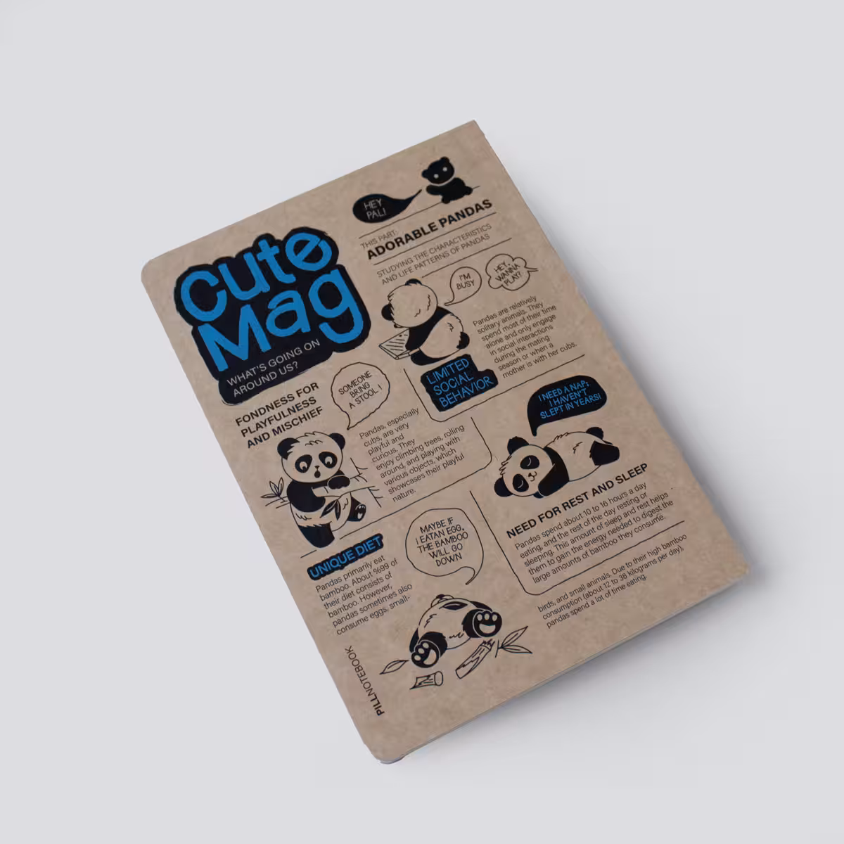 دفتر کرافت A5 آبی Cute Mag پیل (PILL)