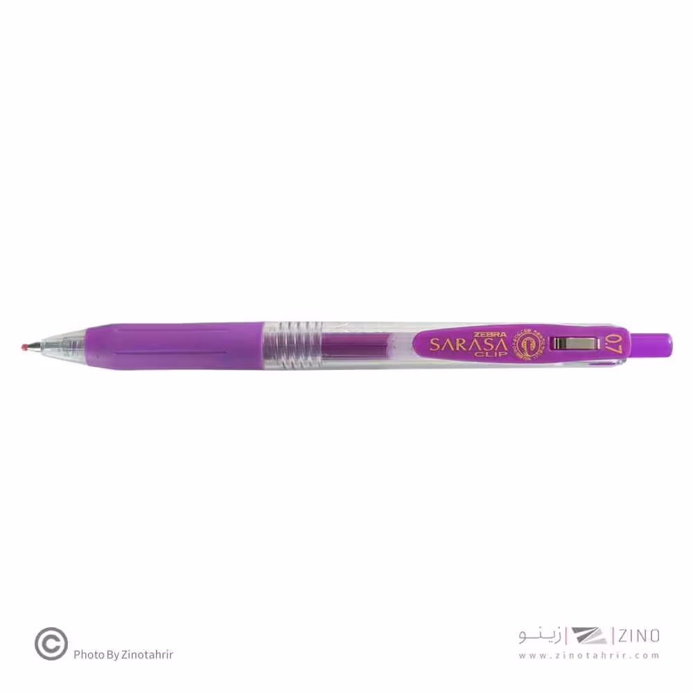 روان نویس فشاری ساراساکلیپ بنفش 0/7 زبرا (10عددی)
