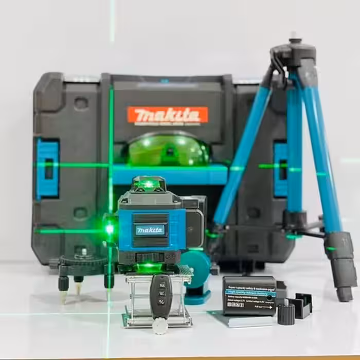 تراز لیزری ماکیتا 4 بعدی ماکیتا برد 100 متر نور سبز (دارای پایه 120 سانت)