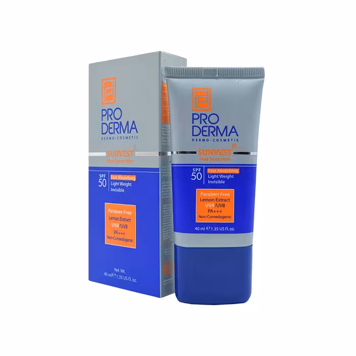 کرم ضد آفتاب فاقد چربی آقایان SPF50 پرودرما 40 میلی لیتر