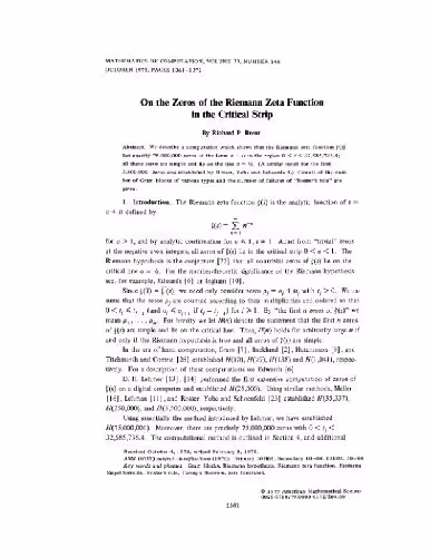 خرید و دانلود نسخه کامل کتاب rpb047 Zeros of the Riemann zeta function
