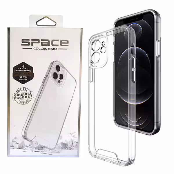 قاب شیشه ای بی رنگ مدل SPACE آیفون 12Colorless glass frame for iPhone 12 SPACE model