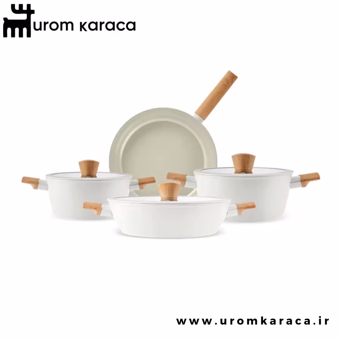 سرویس قابلمه القایی 7 پارچه کاراجا Swiss Crystal کرم