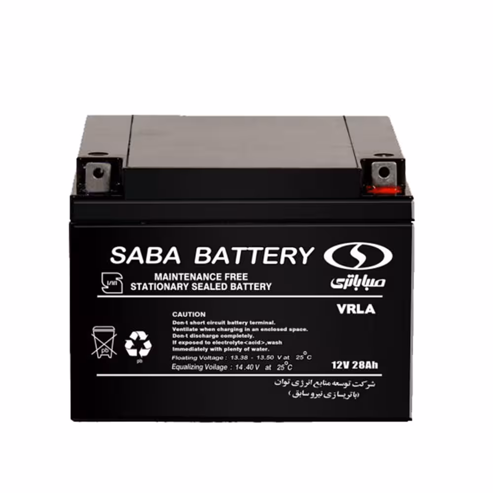 باتری یو پی اس 12 ولت 28 آمپر صبا باتری