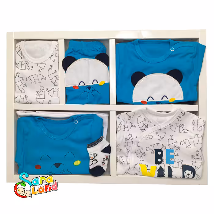 ست لباس 19 تکه بیمارستانی گود مارک GOOD mark طرح خرس آبی