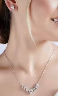 💍نیم ست جواهری زیبا و خاص با طراحی ژورنالی جواهرات ؛ نقره عیار 925 (N_4154)