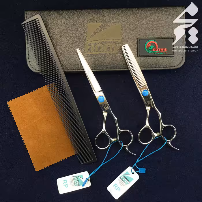 قیچی 6 اینچ آر پی نگین آبی