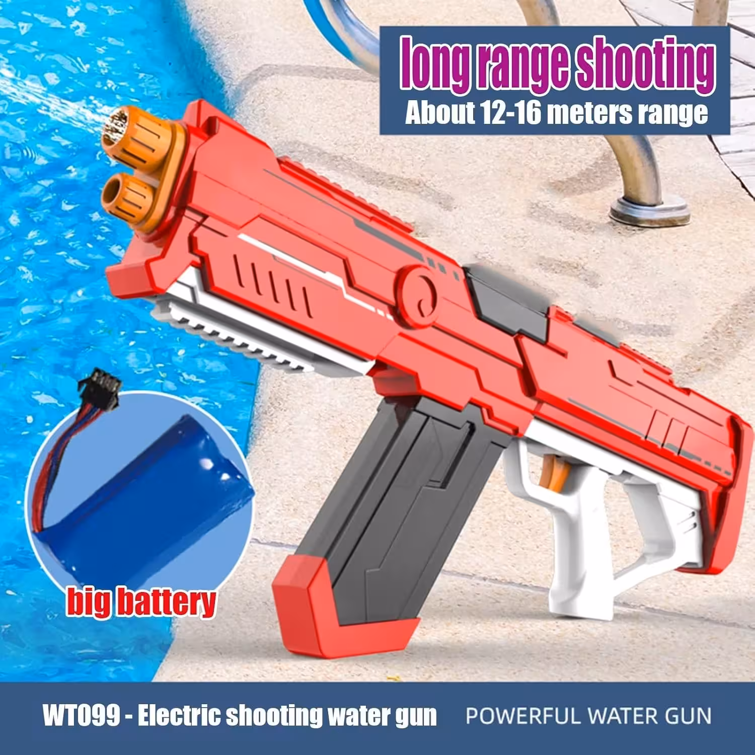 تفنگ آبپاش مخزن دار اتوماتیک مدل طپانچه شارژی