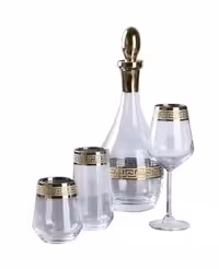 ست تنگ و لیوان و گیلاس  طلاکوب 6 نفره arrow Ricco