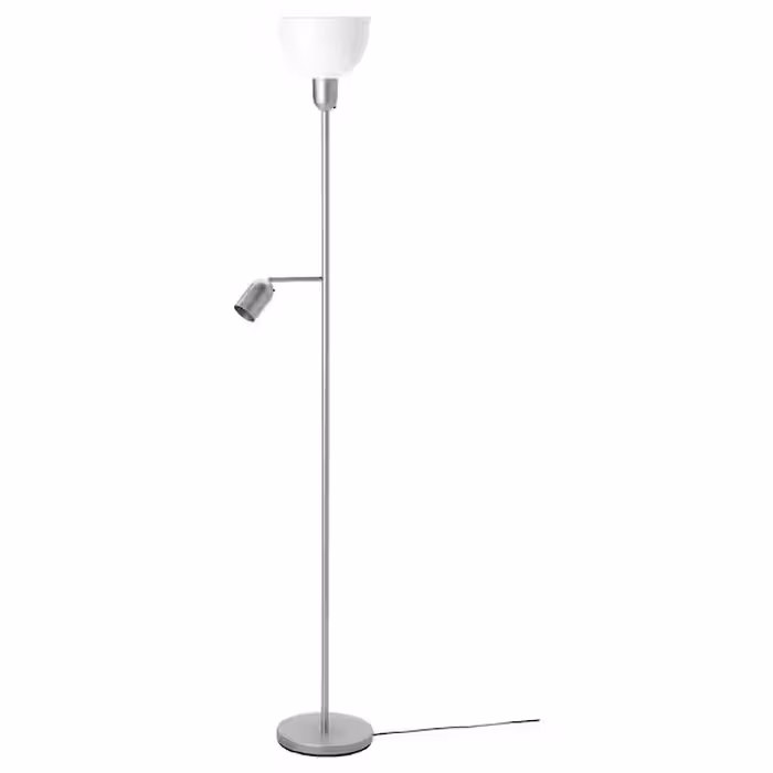 آباژور ایستاده دو شاخه ایکیا مدل HEKTOGRAM کد 904.777.19 رنگ نقره ای