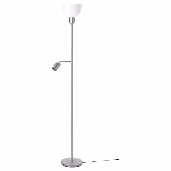 آباژور ایستاده دو شاخه ایکیا مدل HEKTOGRAM کد 904.777.19 رنگ نقره ای