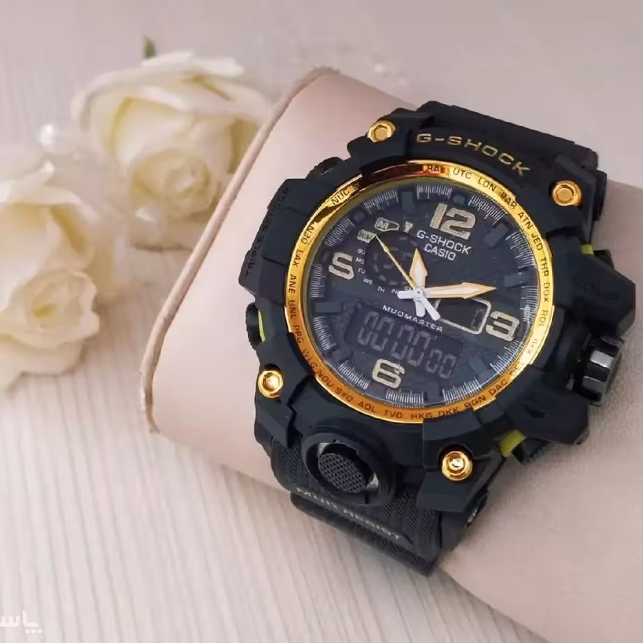 ساعت مچی طرح جی شاک مشکی طلایی G SHOCK

