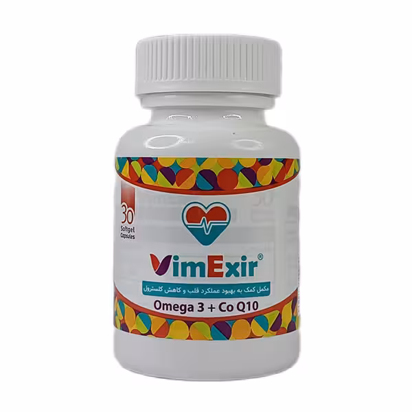 ویمکسیر کپسول ژلاتینی نرم امگا 3 به همراه کو آنزیم کیو 10 - 30 عددی - داروکاو