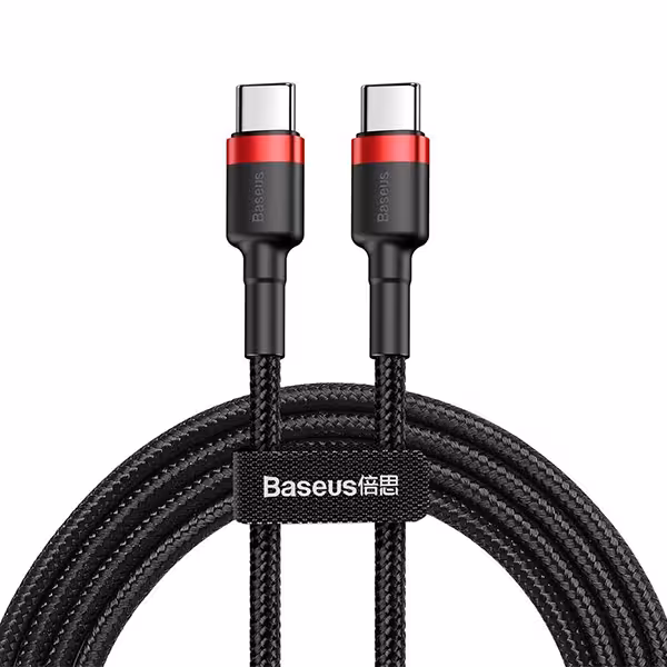 کابل TYPE-C به TYPE-C بیسوس Baseus Cafule flash charging data line CATKLF-H91 با توان 60 وات و طول 2 متر