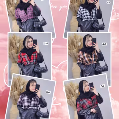 مانتو پاییزه چهارخونه پشمی زنانه