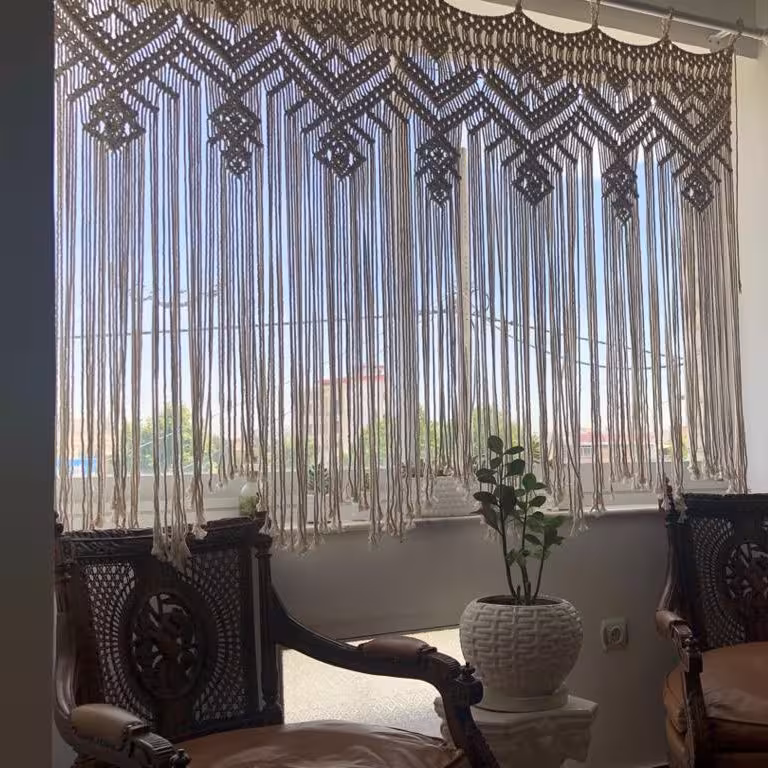 پرده مکرومه مدرن