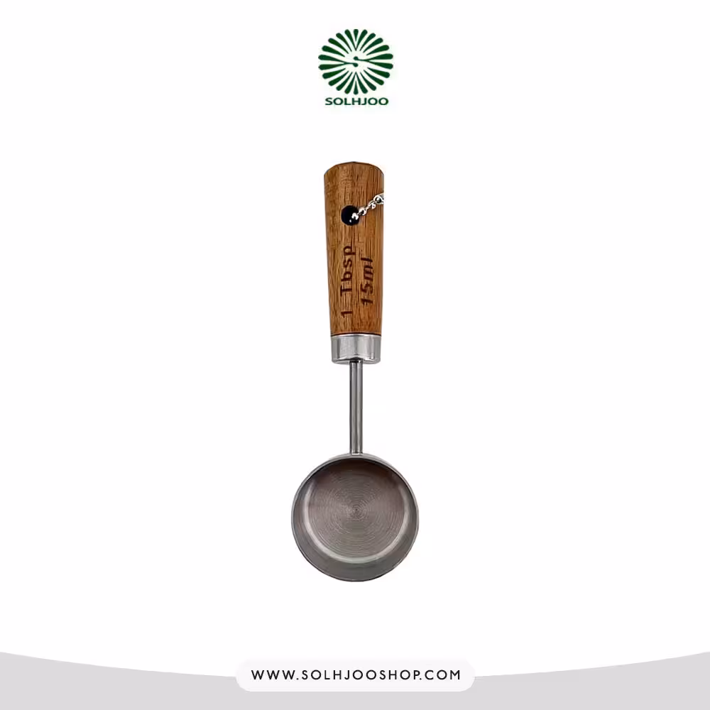 پیمانه قاشقی استیل دسته چوبی