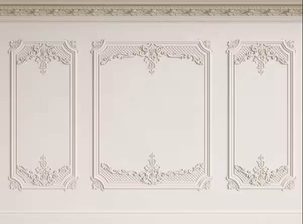 پوستر طرح قاب سفید گچبری کد P0378