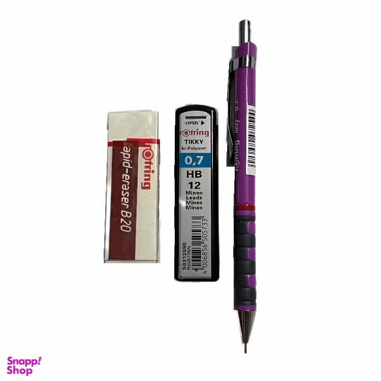 مداد اتود 0.7 روترینگ مدل تیکی کد 8031 به همراه نوک مداد HB 12 و پاک کن B20