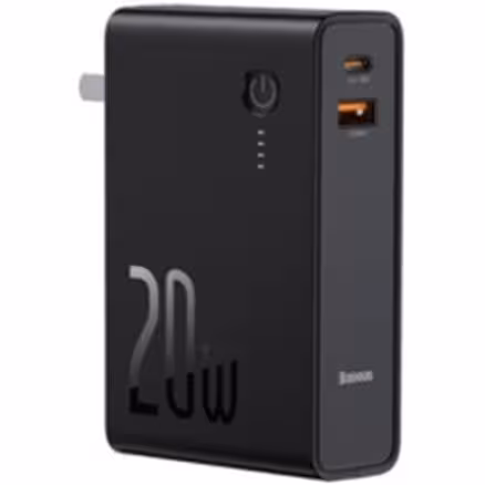 پاوربانک 10000 و شارژر دیواری بیسوس Baseus Power Station PPNL010001 20W