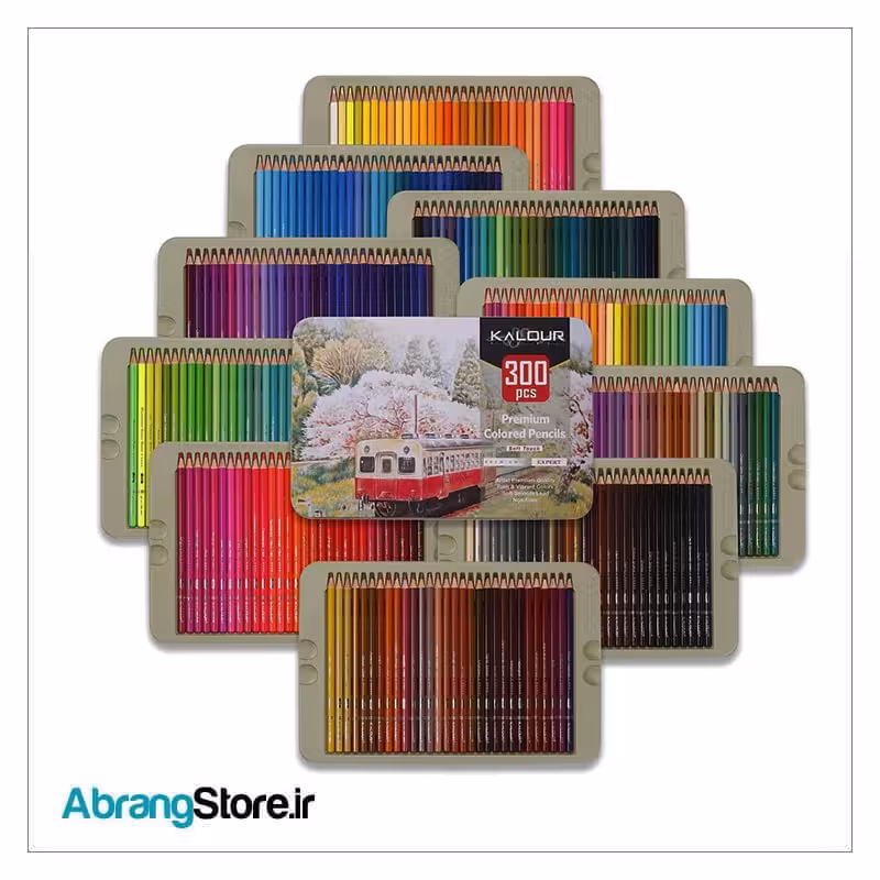 مدادرنگی 300 رنگ جعبه فلزی کالور | KALOUR Colored Pencil