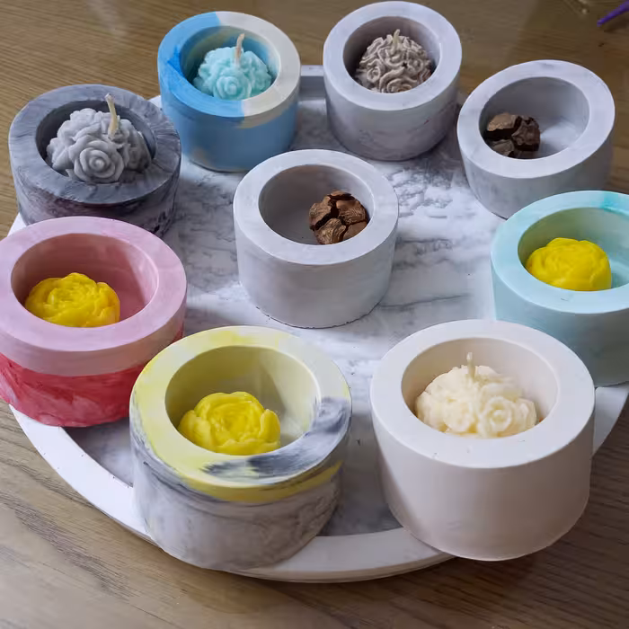 جا شمعی دست ساز  سنگی فانوسی