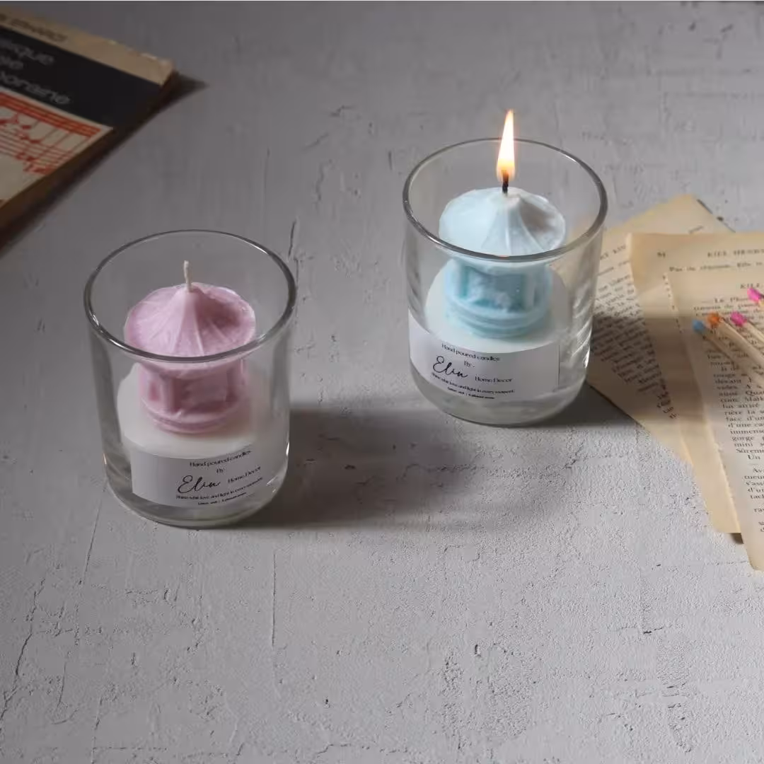 شمع شیشه ای کاروسل معطر