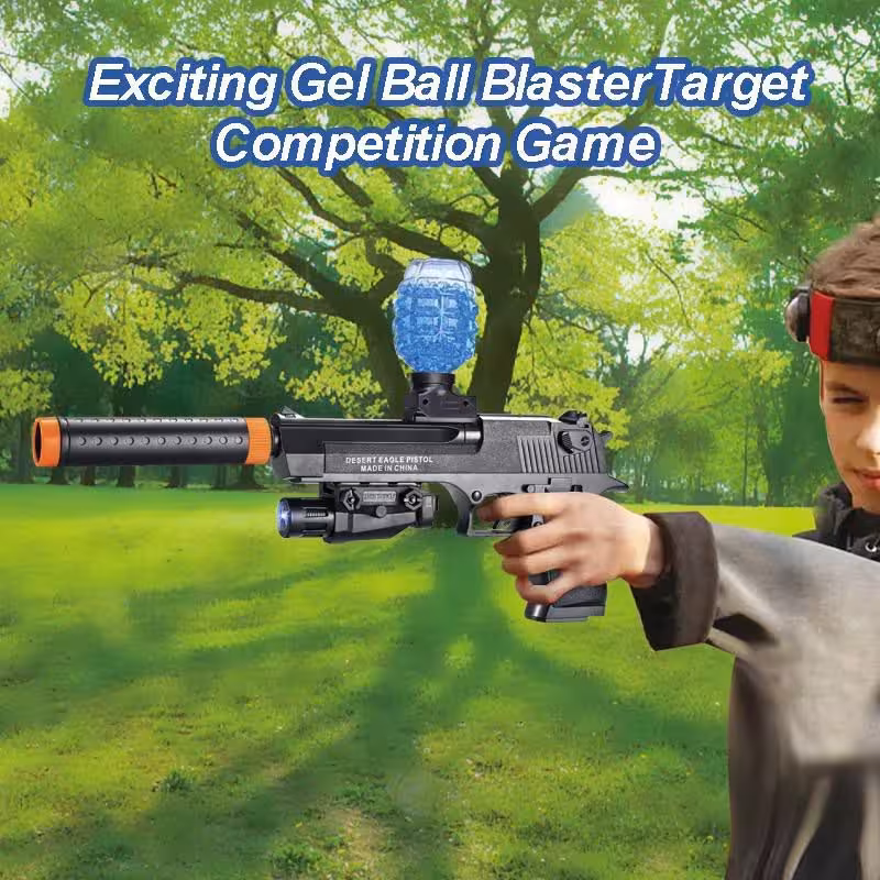 تفنگ تیر ژله ای لیزر دار مدل کلت صدا خفه کن شارژی