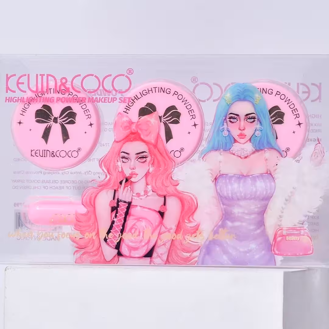 پک هایلایتر پودری سه عددی coco همراه با براش