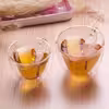 لیوان دوجداره مدل قلبی کد 240 بسته 4 عددی