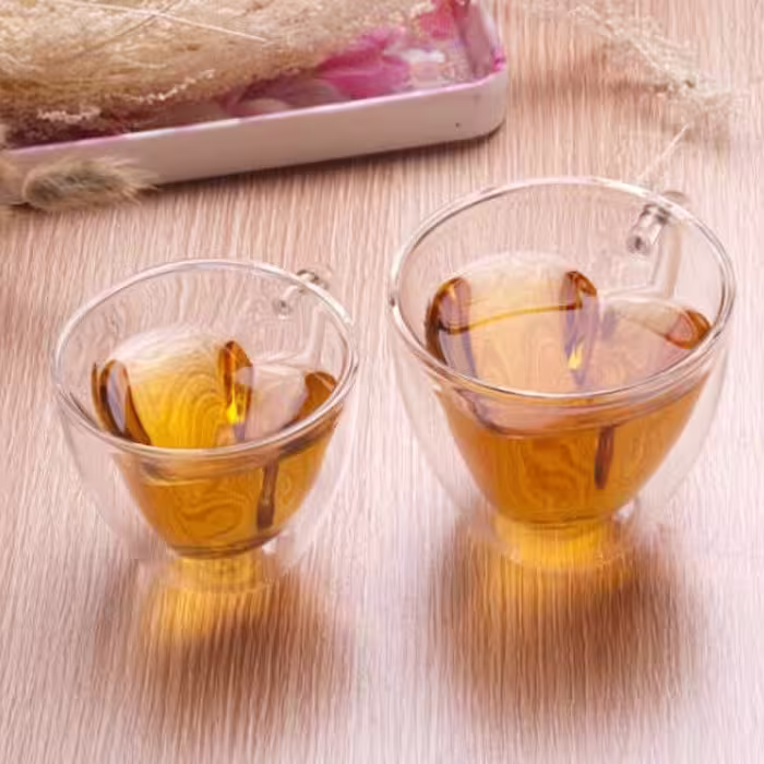 لیوان دوجداره مدل قلبی کد 240 بسته 4 عددی