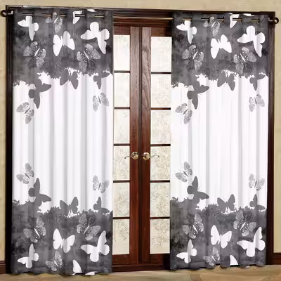 پرده مدل پروانه مخمل پانچی کد 1371R سایز 140x280 سانتی متر