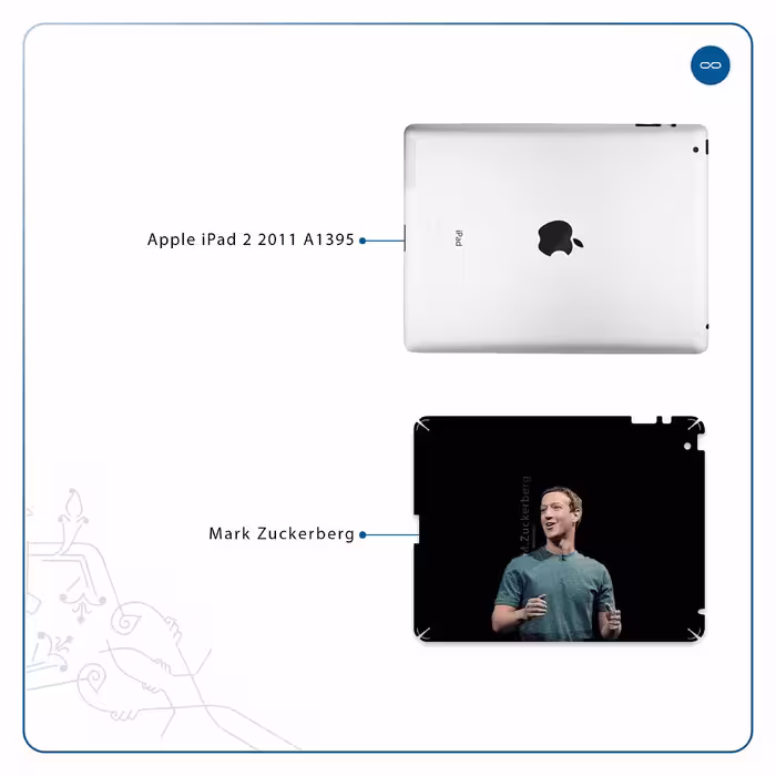برچسب پوششی ماهوت مدل Mark Zuckerberg مناسب برای تبلت اپل iPad 2 2011 A1395