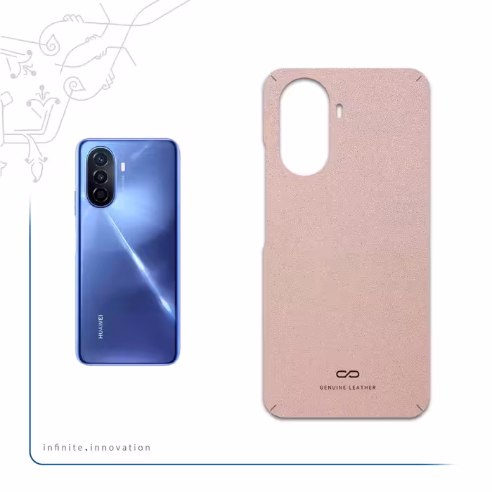 برچسب پوششی ماهوت مدل Rose-Gold-Leather مناسب برای گوشی موبایل هوآوی Nova Y70 Plus
