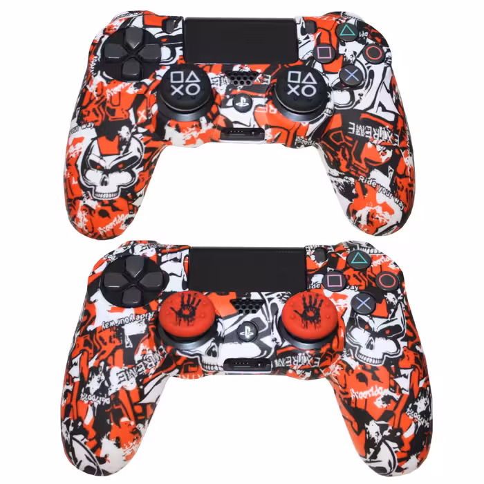 محافظ دسته پلی استیشن 4 مدل BLOODY CITY به همراه روکش آنالوگ مجموعه دو عددی