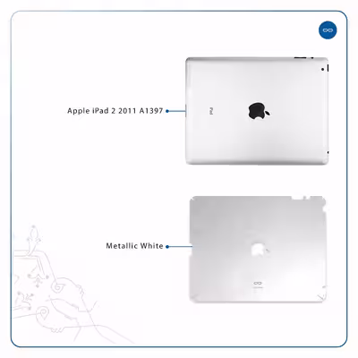 برچسب پوششی ماهوت مدل Metallic-White مناسب برای تبلت اپل iPad 2 2011 A1397