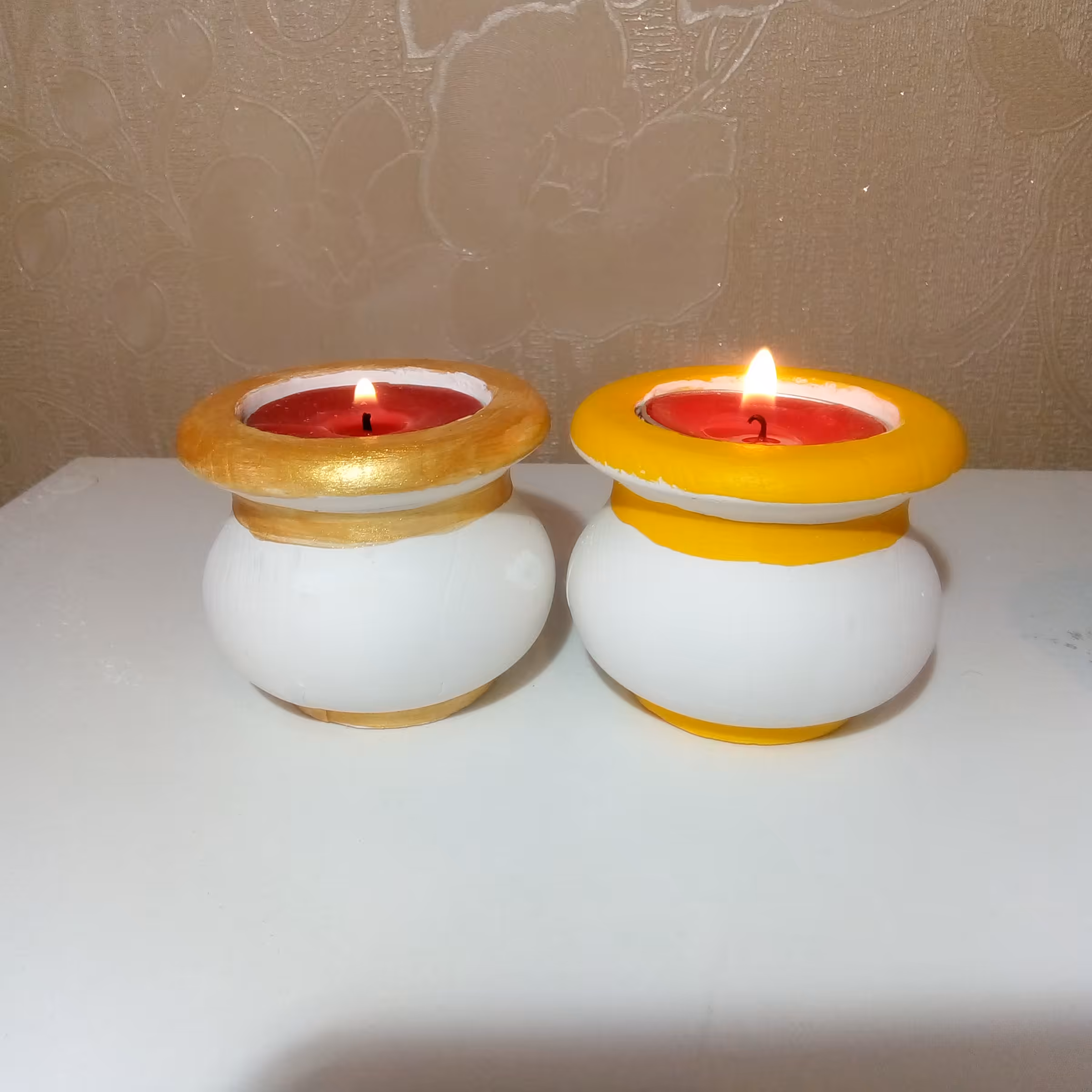 جاشمعی طرح گلدان کد 2 بسته دو عددی