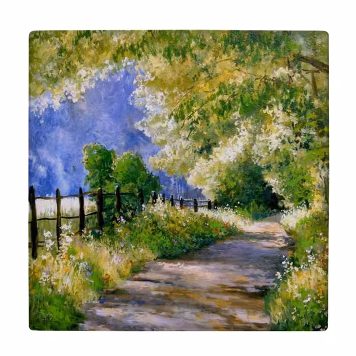  زیر لیوانی طرح نقاشی جاده جنگلی کد    3670446_1669