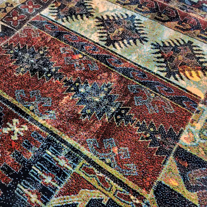 فرش ماشینی ساوین طرح چهل تیکه کد 7511