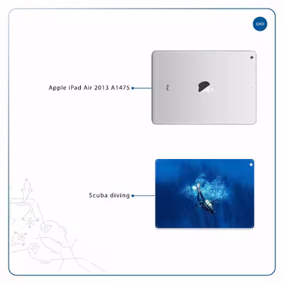 برچسب پوششی ماهوت مدل Scuba Diving مناسب برای تبلت اپل iPad Air 2013 A1475