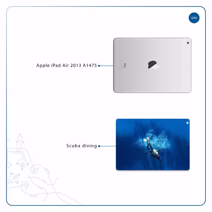 برچسب پوششی ماهوت مدل Scuba Diving مناسب برای تبلت اپل iPad Air 2013 A1475