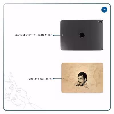 برچسب پوششی ماهوت مدل Gholamreza Takhti مناسب برای تبلت اپل iPad Pro 11 2018 A1980