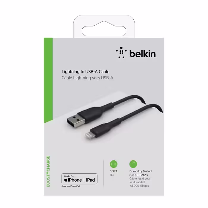 کابل تبدیلUSB به لایتنینگ بلکین مدل CAA001bt1MMG طول 1 متر