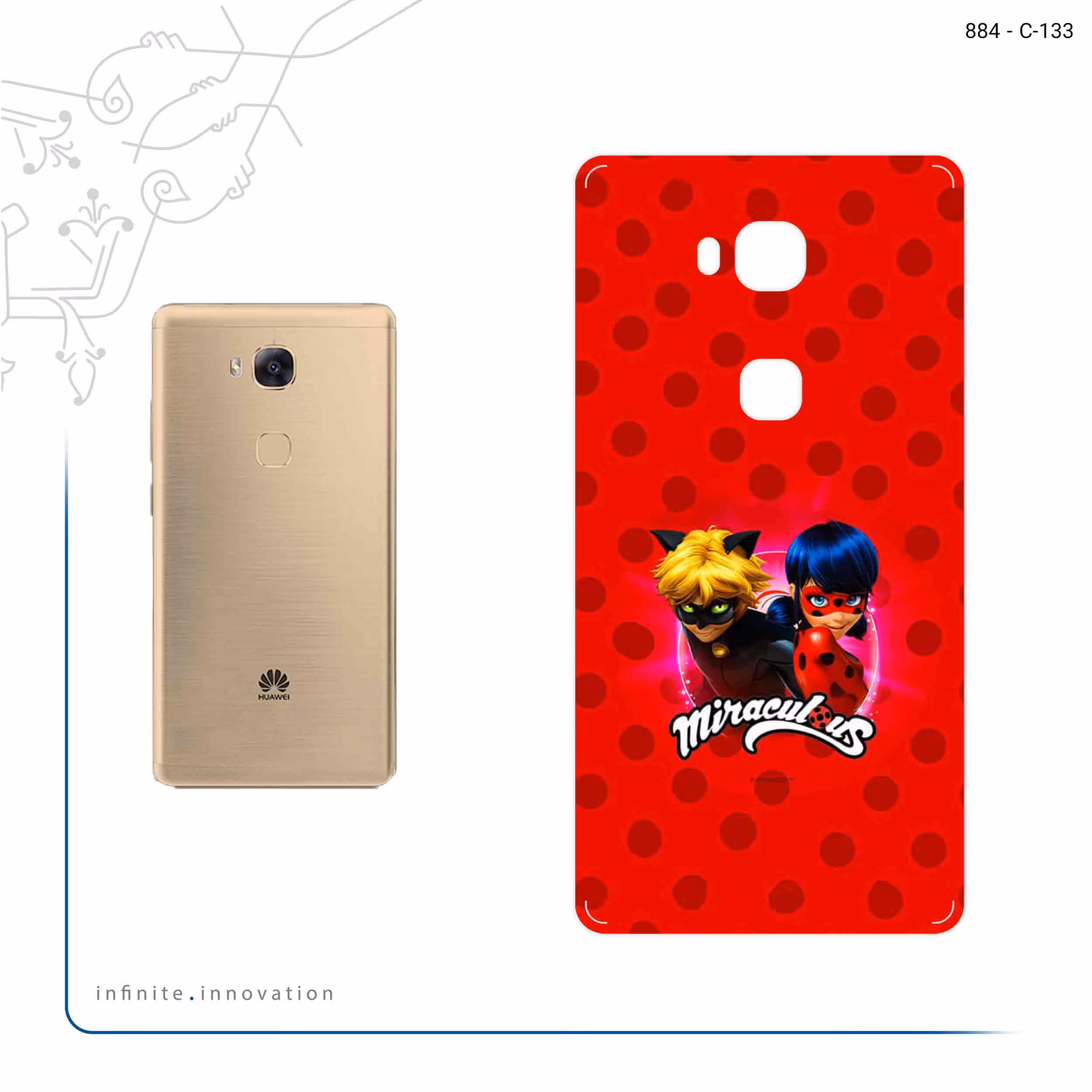 برچسب پوششی ماهوت مدل Ladybug and Cat Noir مناسب برای گوشی موبایل هوآوی GR5