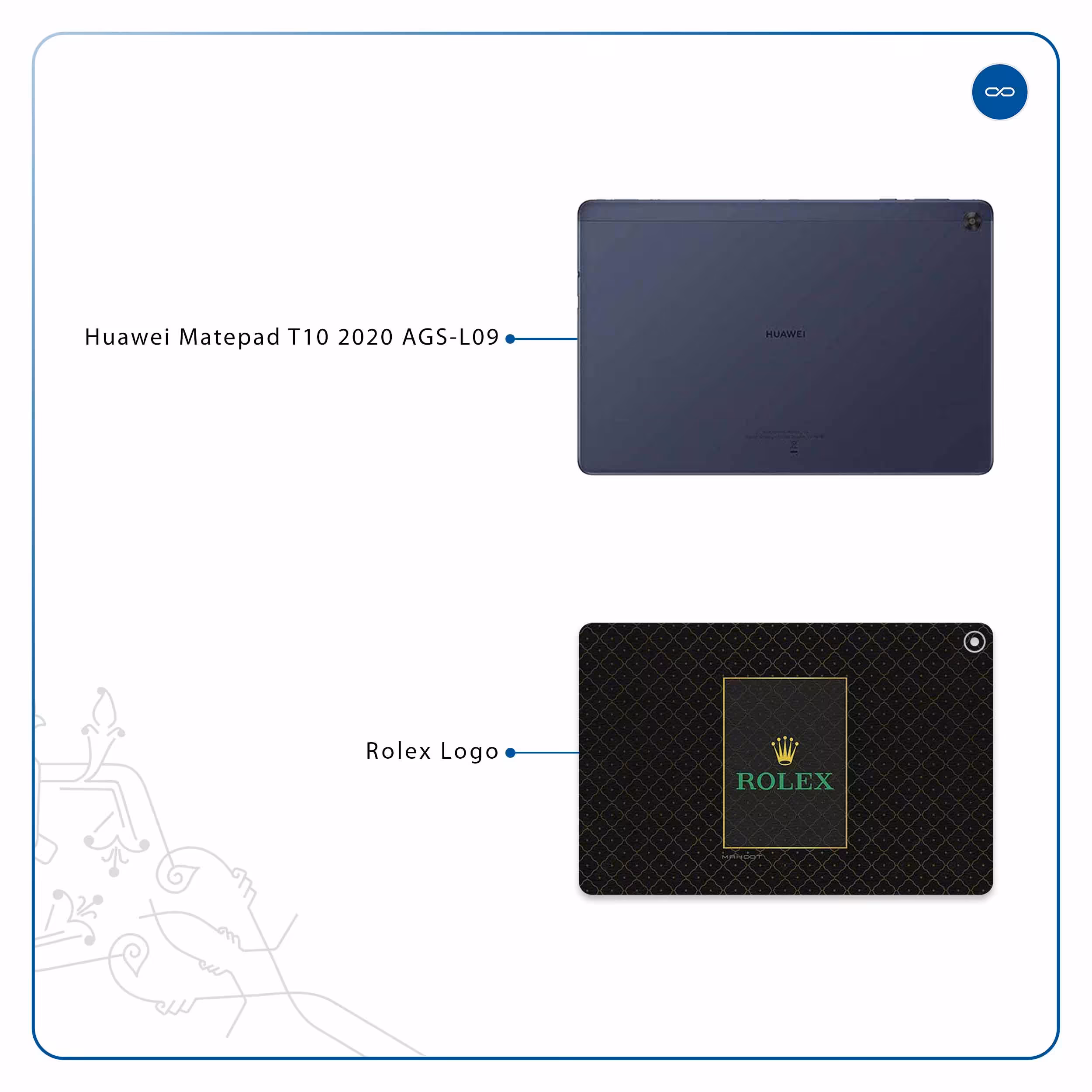 برچسب پوششی ماهوت مدل Rolex-Logo مناسب برای تبلت هوآوی Matepad T10 2020 AGS-L09