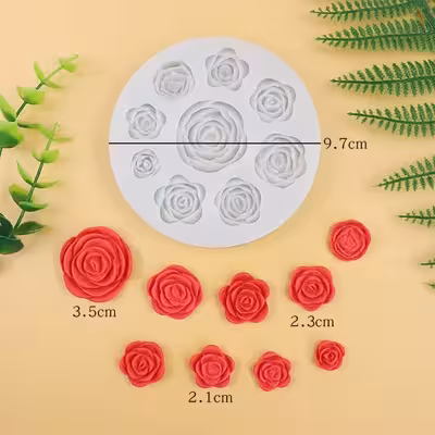 قالب شکلات مدل مالد فوندانت طرح مولد گل رز کد M9