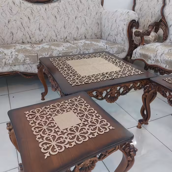 ست رومیزی 3 تکه مدل نیلوفر کد 6060